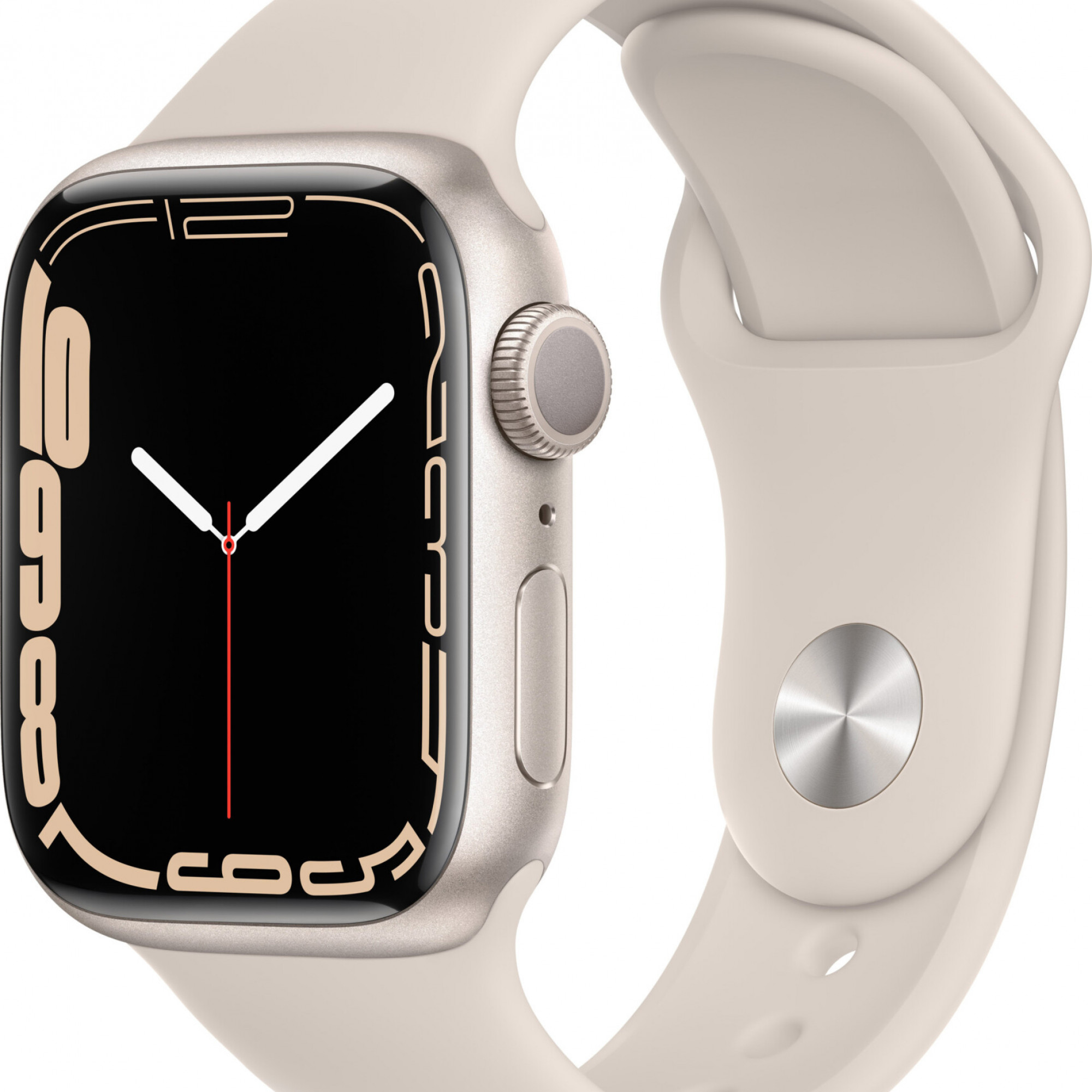 Apple Watch Series 7 GPS 45mm Starlight Aluminum Case With Starlight Sport Band (MKN63)